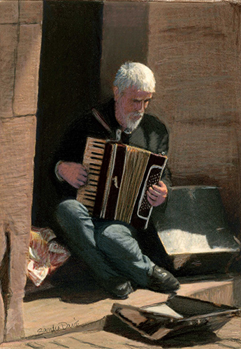 Street Musician in Verona by Sandra Davis